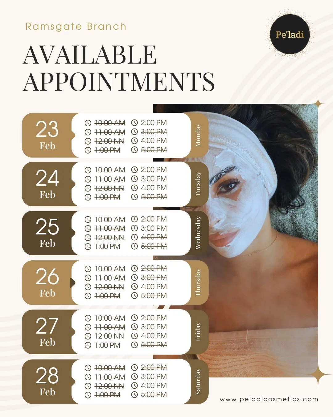 𝐀𝐩𝐩𝐨𝐢𝐧𝐭𝐦𝐞𝐧𝐭𝐬 𝐀𝐯𝐚𝐢𝐥𝐚𝐛𝐥𝐞 𝐓𝐡𝐢𝐬 𝐖𝐞𝐞𝐤! 

Your self-care moment is waiting&hellip; 

We have limited spots open for this week, and they&rsquo;re filling up fast! Whether it&rsquo;s a facial, brows, laser, or a relaxing massage,