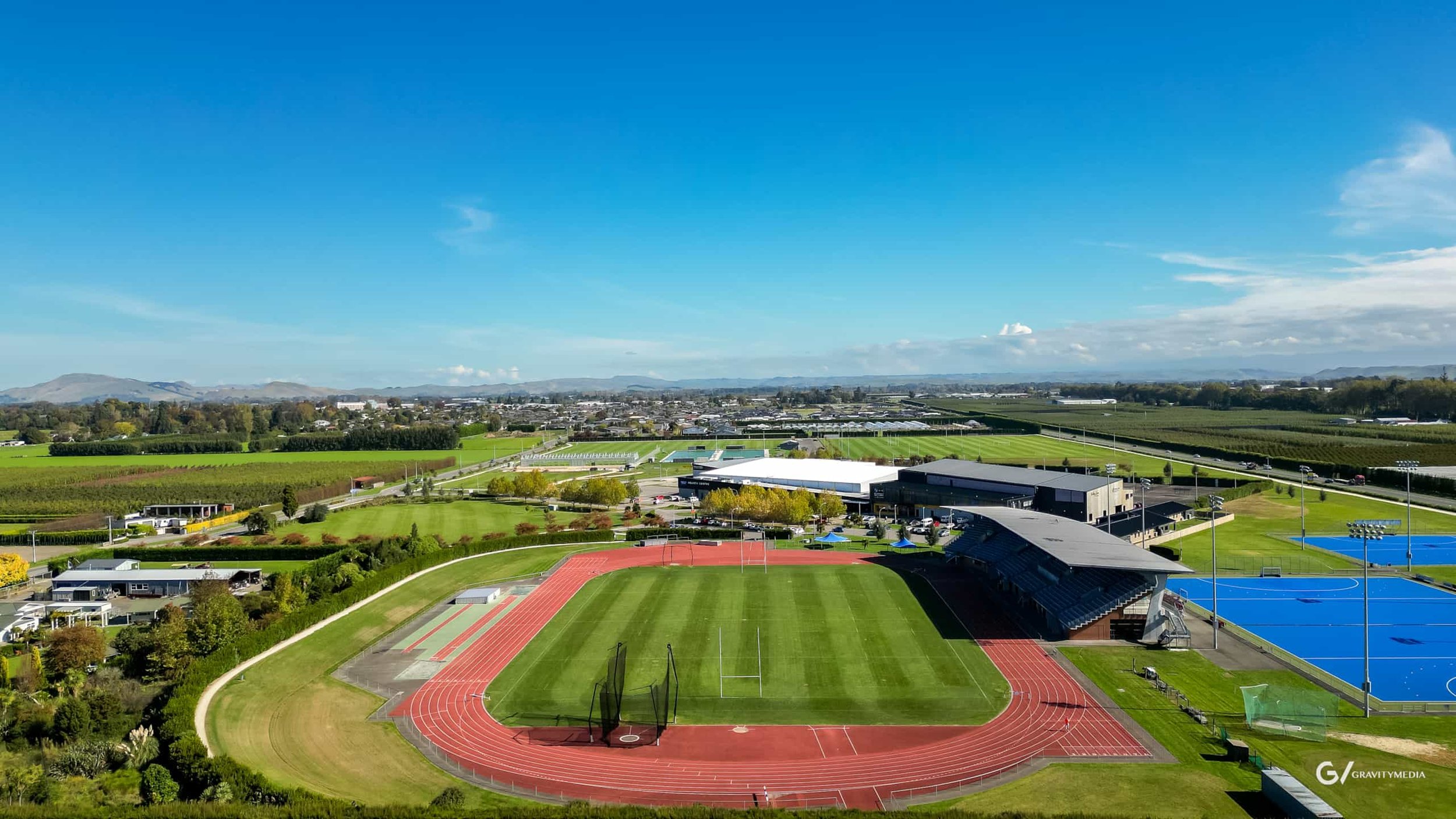 Aerial view of Mitre 10 Park, Hastings