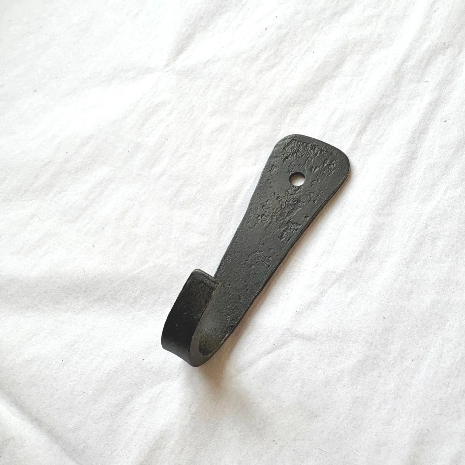 Simple Metal Forged Hook, Small & Black