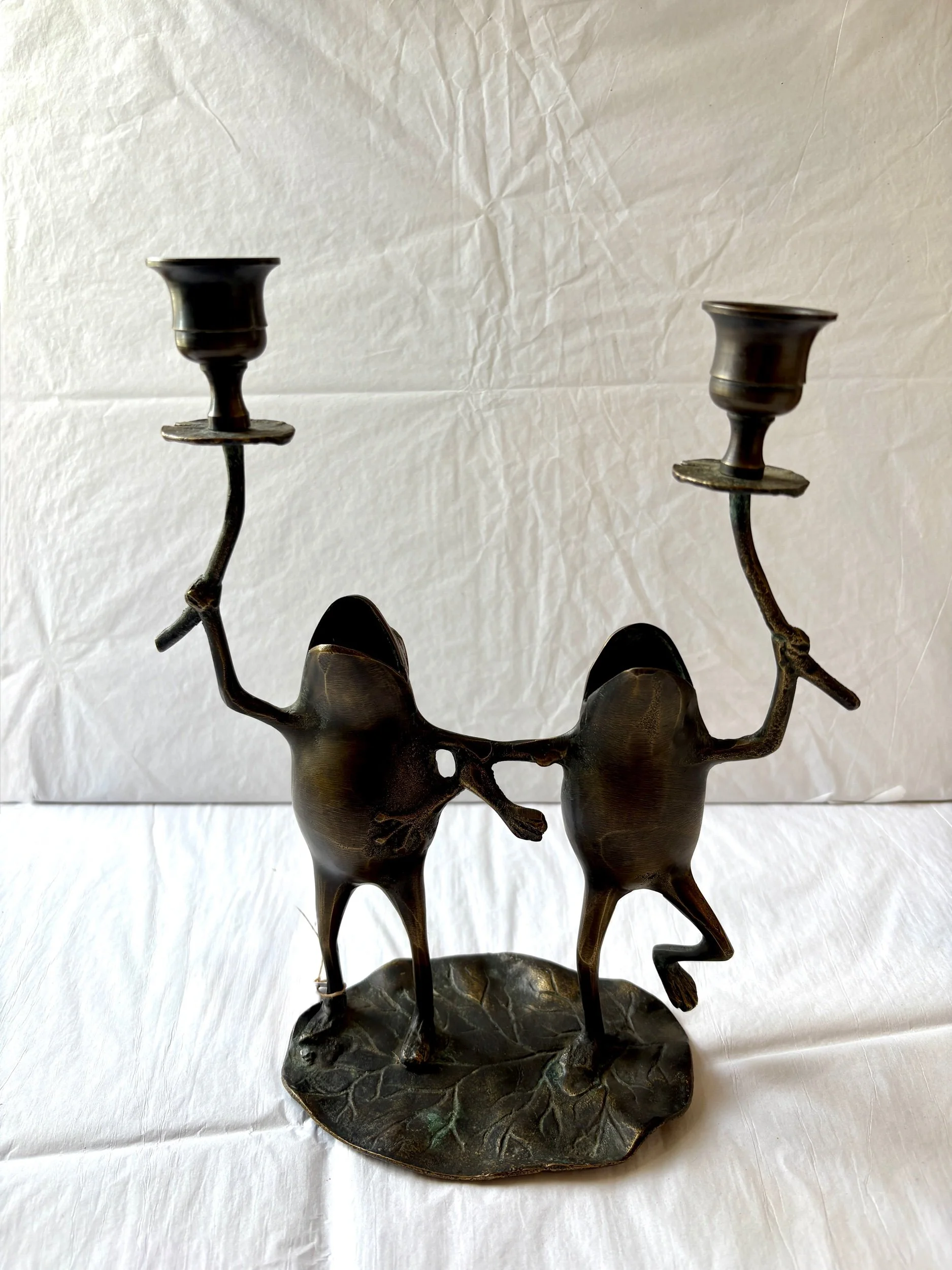 Bronze Dancing Frogs Candelabra
