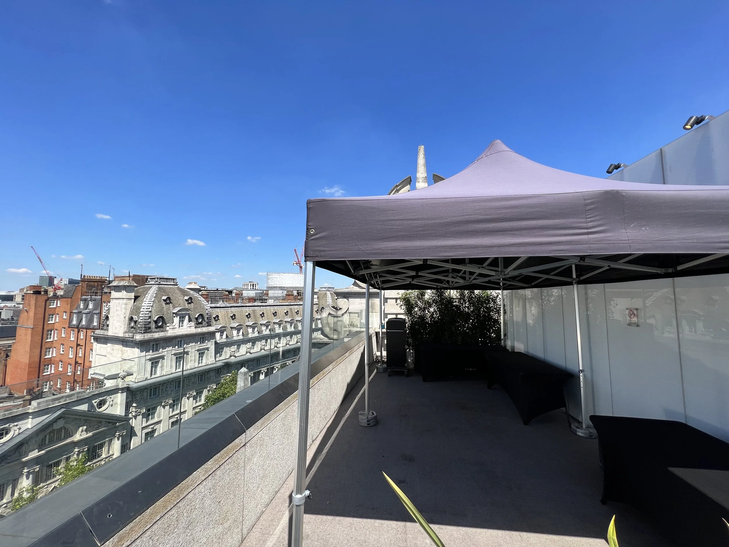 London Gazebo Hire 3x6m Rooftop Set-Up