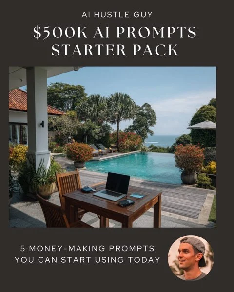 $500K Prompt Pack text on digital light wave background