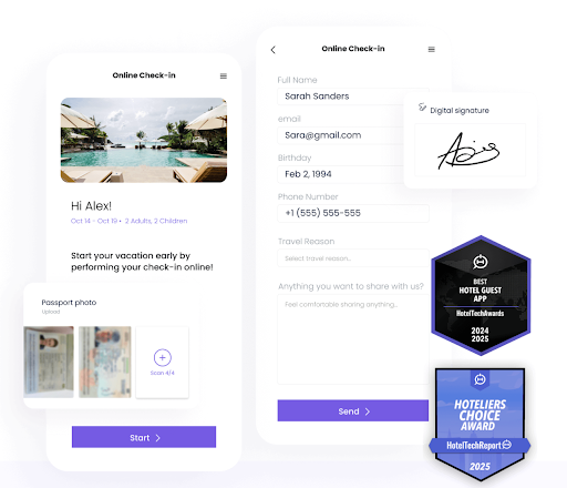 Duve check in screen