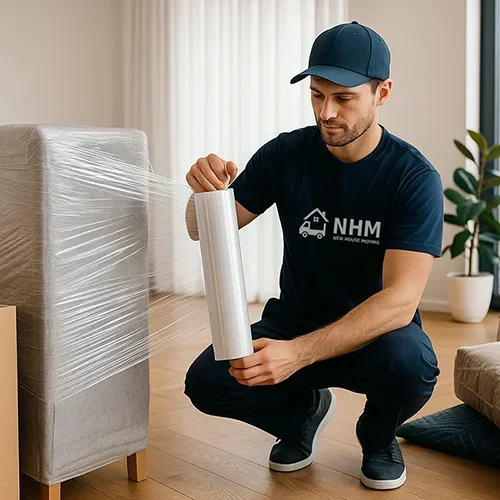 Free shrink wrap, blankets, and floor protection—New House Moving ensures a safe, stress-free move with no hidden fees.