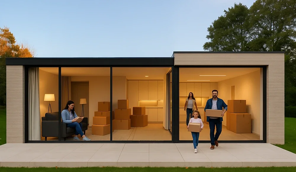 Family packing boxes and preparing for a home move with professional Toronto movers.