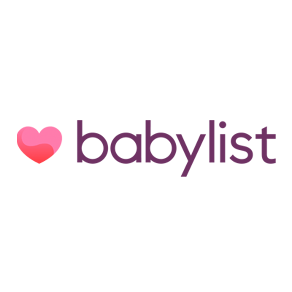 Babylist logo with pink heart symbol and purple text reading 'babylist'