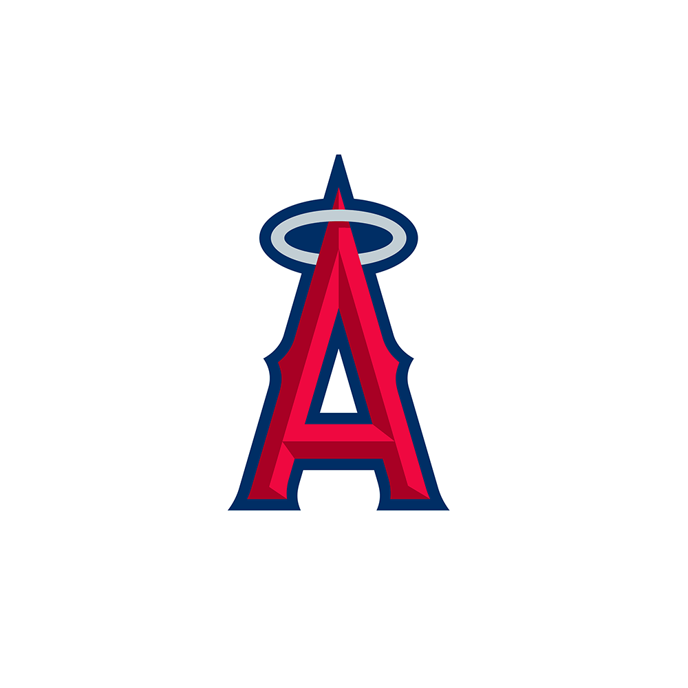 The logo of the Los Angeles Angels professional baseball team, featuring a stylized letter 'A' with a halo design above it.