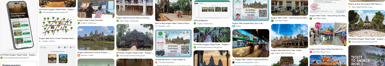 Screenshot of a Google image search for the Angkor pass ticket