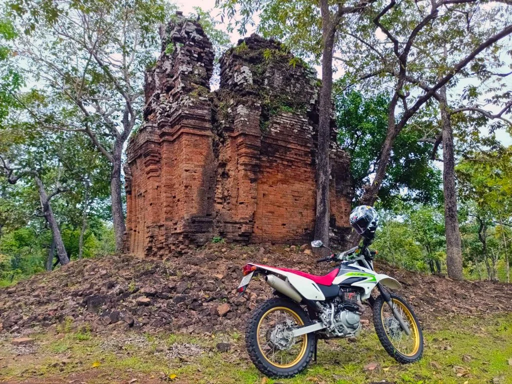 View of a ruin of a Cambodian temple in the nature of Cambodia (Koh Ker).