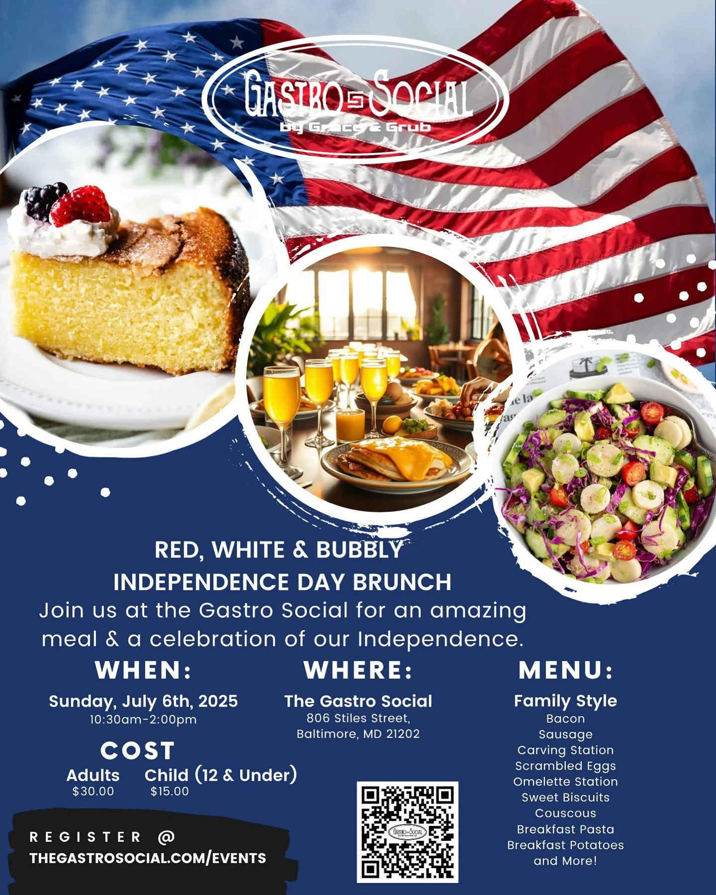 Join us this Sunday (and all Sunday&rsquo;s in July) for All You Can Eat Brunch at the Gastro Social! Seatings at 10:30am and 12:30pm! Walk-In&rsquo;s welcome or save $10 per person by registering online at TheGastroSocial.com/Events.