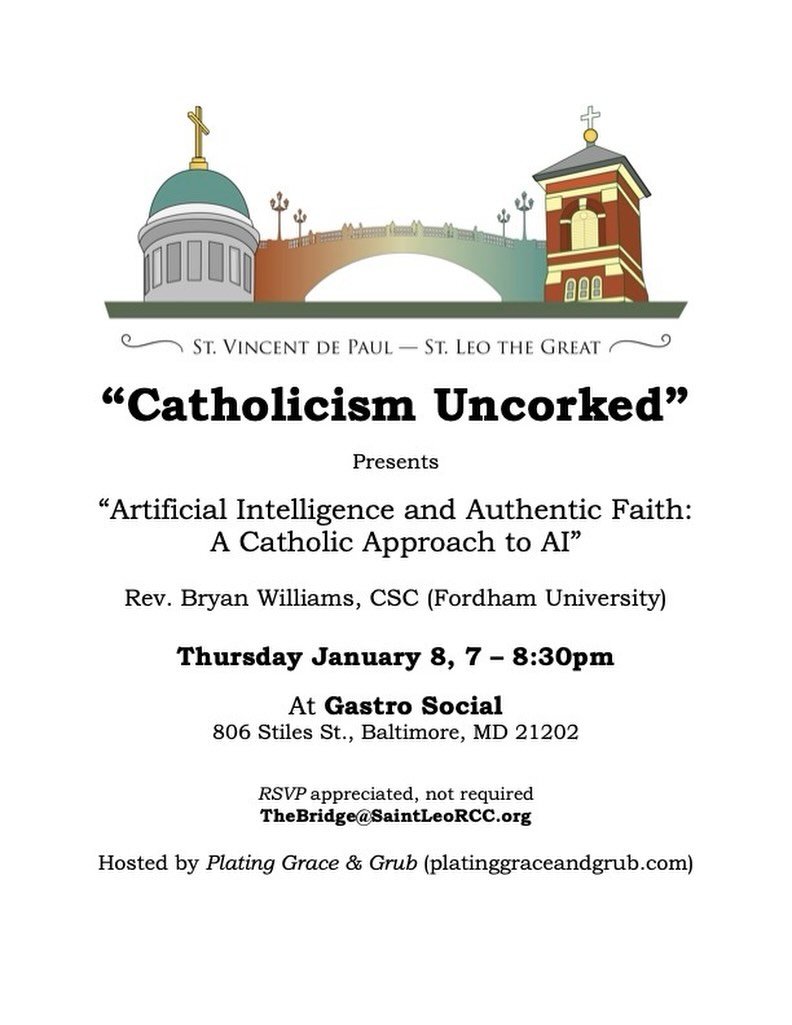 We hope you&rsquo;ll join us on January 7 for a compelling evening discussion on artificial intelligence and how Christians should thoughtfully engage it.

#catholic #baltimoremd