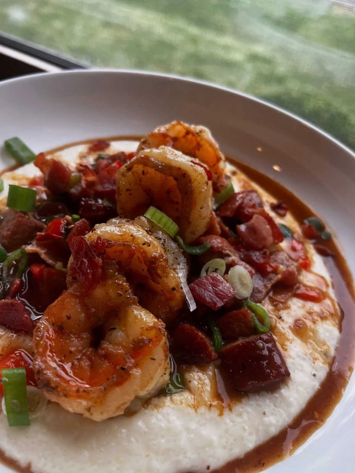 Shrimp &amp; creamy smoked Gouda Grits.