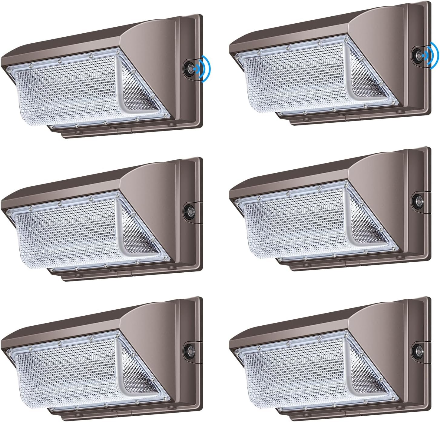 6-PACK: LED Wall Pack Light with Photocell,120W Dusk to Dawn Outdoor Commercial Security Lighting (Pickup Only)