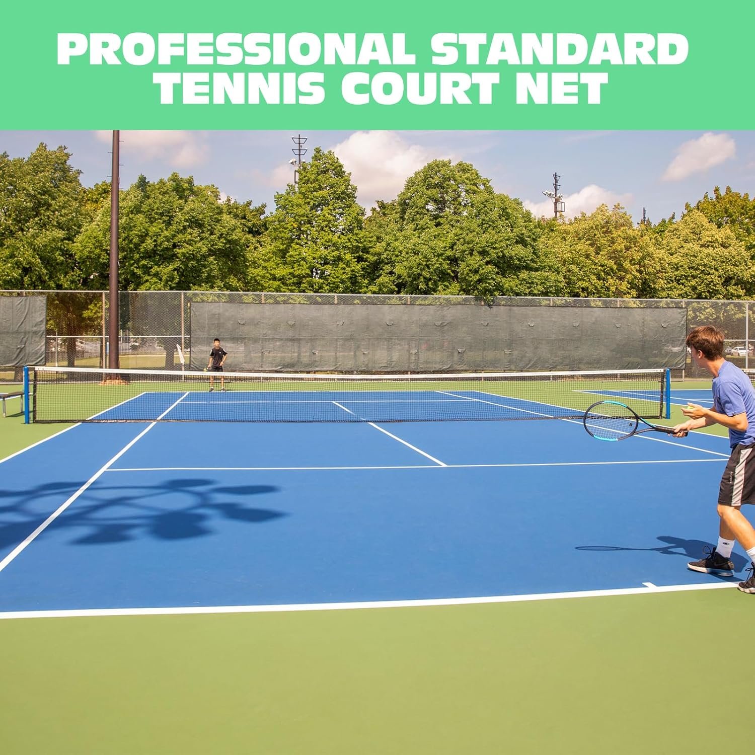 Professional Tennis Court Net 42FT Replacement w/ Fiberglass Dowels (Pickup Only)