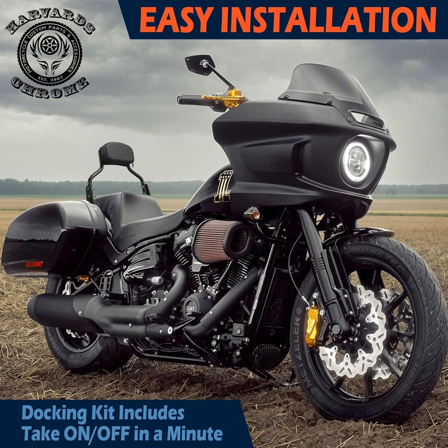Chopped Sissy Bar Passenger Backrest for Harley Low Rider S ST Sport Glide 2018-Later (Pickup Only)