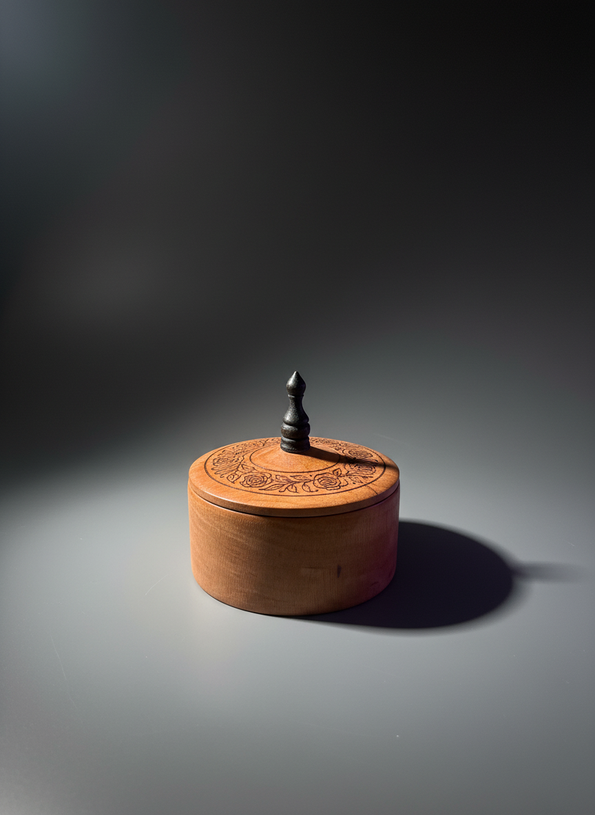 Small Ornate Hand-Carved Jewelry Box - 6" -02