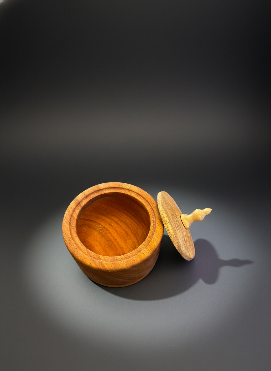 Handcrafted Wooden Salt Cellar -04