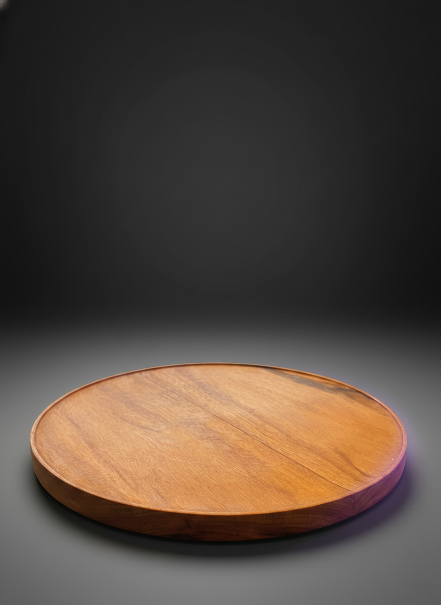 12" Mahogany Wood Platter 02