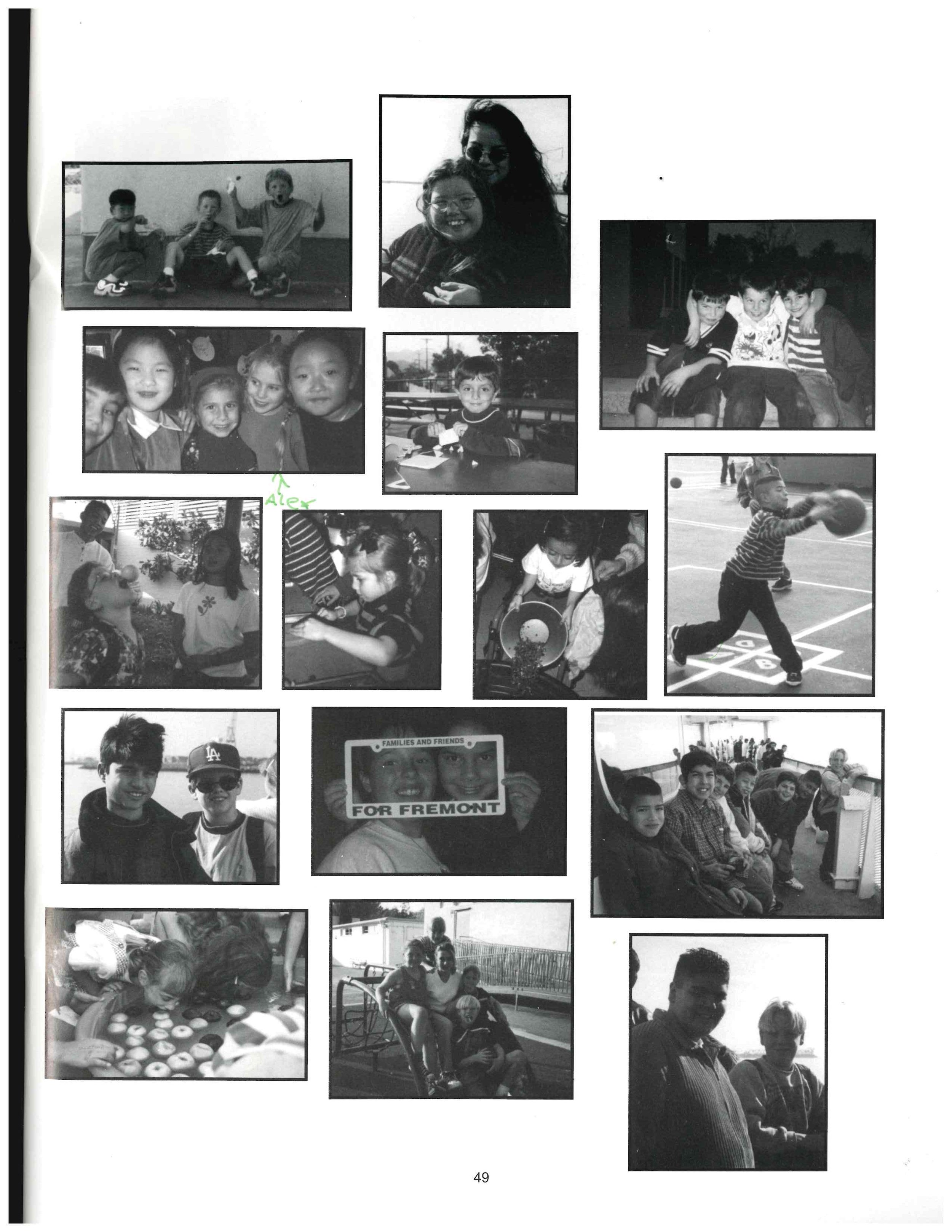 Fremont Elementary Yearbook, circa 1997-1998, courtesy of Tyler Longpre.