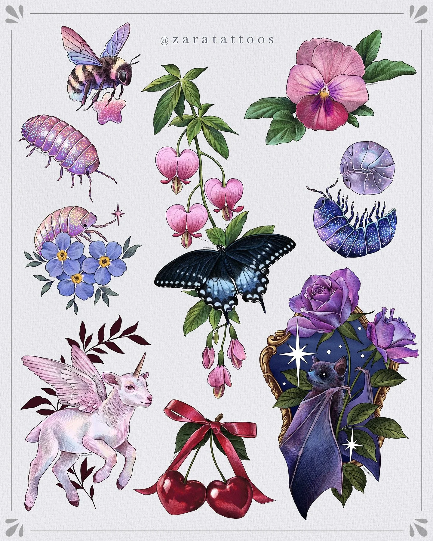 ✧ Valentines ✧
.
Happy Valentines day! &hearts;
Here are a small handful of brand new Valentines themed designs to fall in love with! 
.
Predrawn design sizes range from small to larger designs with some that can be sized up to be much larger tattoos