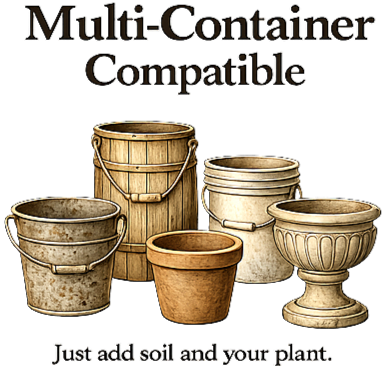 Collection of six variety of flower pots suitable for multiple plant containers