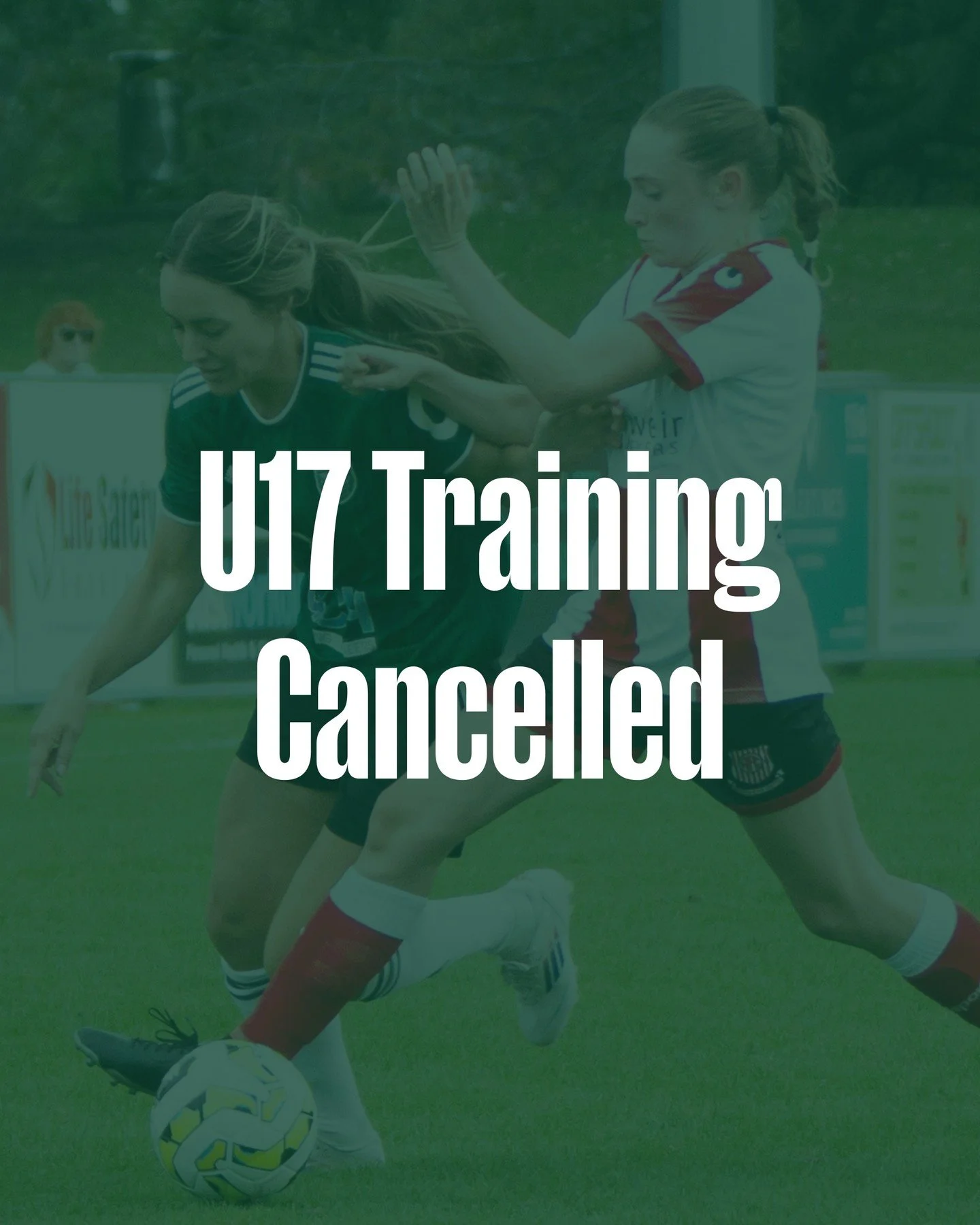 A quick reminder - U17 training tomorrow is cancelled. 

Enjoy your Labour Weekend! 💚
