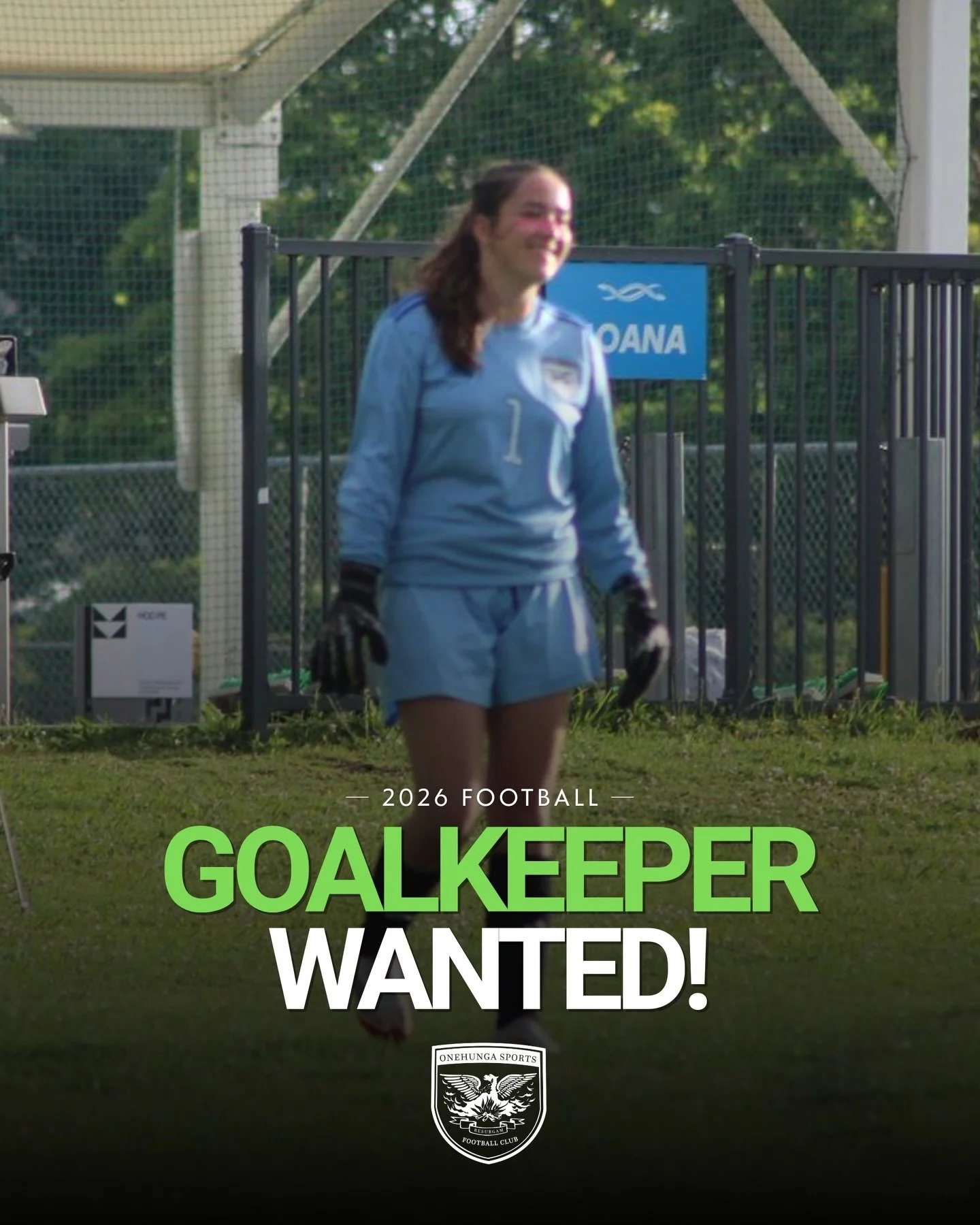 Goalkeepers &mdash; We Need You! 🟢⚫

Onehunga Sports FC are searching for a Reserves Goalkeeper to join our Senior Women&rsquo;s programme for the upcoming season!

If you&rsquo;re a keeper looking for a new challenge and a club with real ambition, 