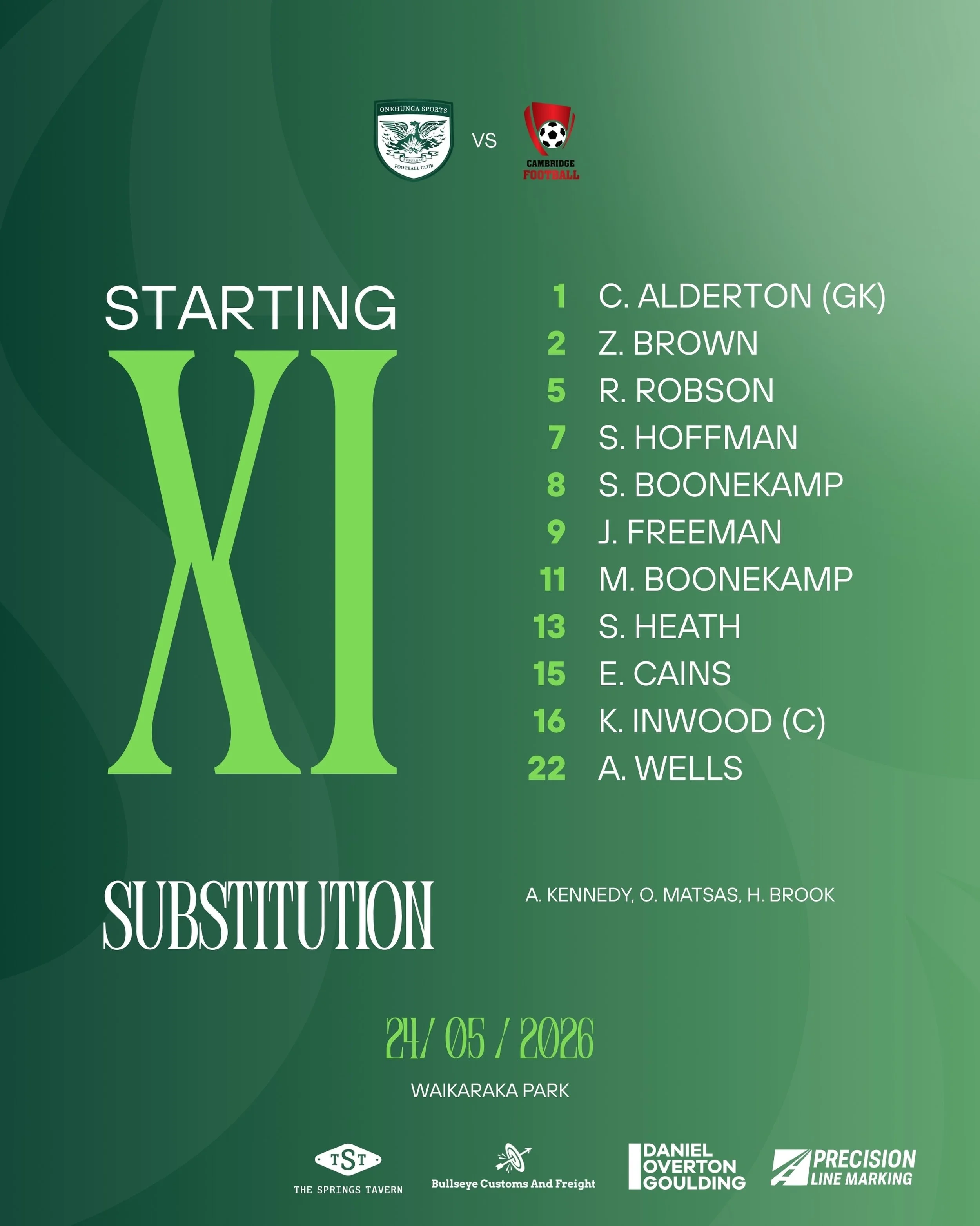 WOMEN&rsquo;S CHAMPS | STARTING LINEUP 

Here is your women&rsquo;s champs starting lineup for our away fixture against Cambridge ⚽️💚🖤