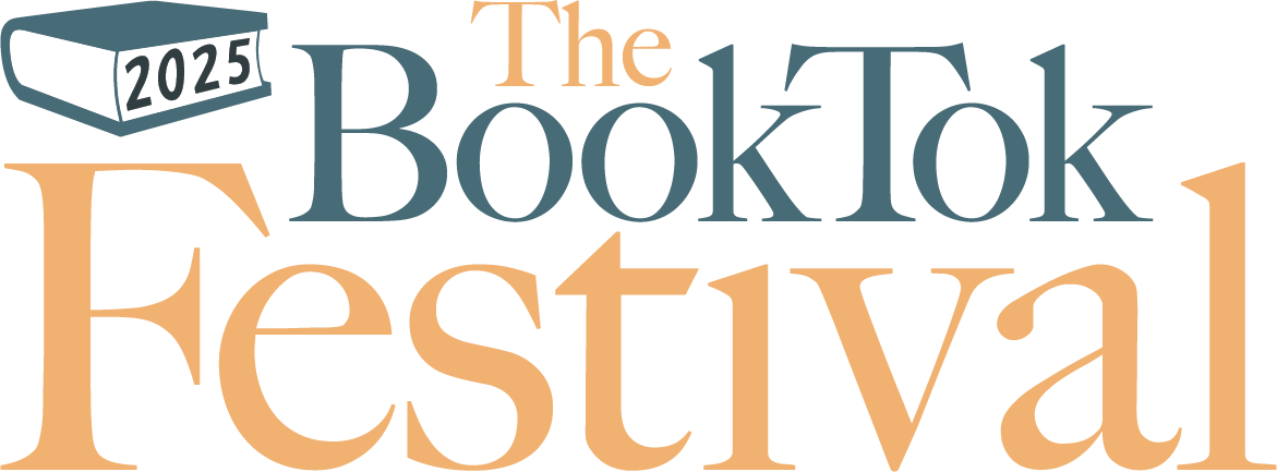 Logo for the 2025 BookTok Festival featuring stylized text and a book icon with the year "2025."