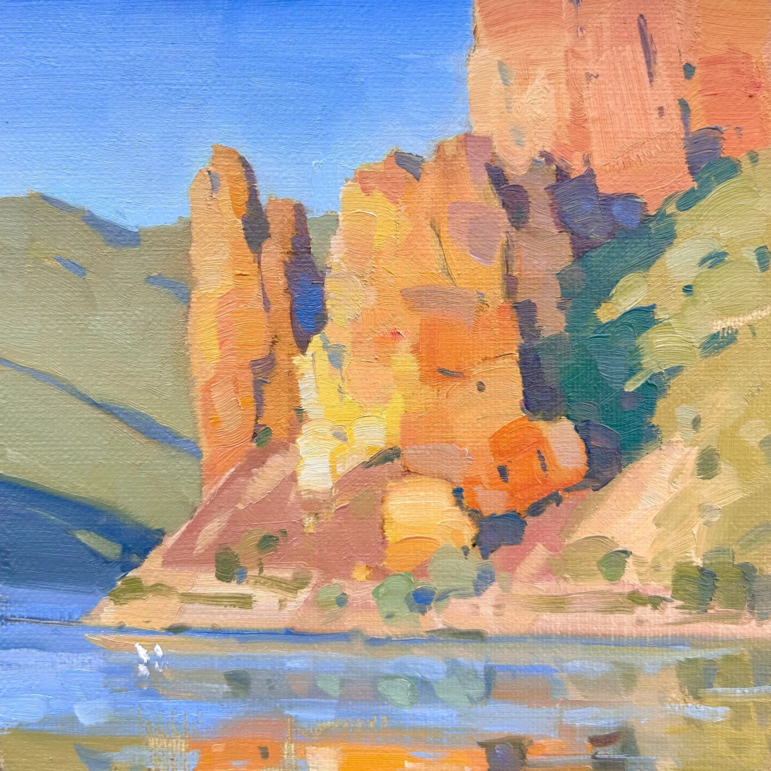 Two Pelicans, Lake Owyhee (6x6)