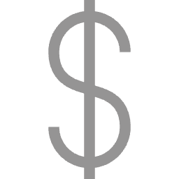 Gray dollar sign icon