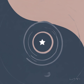 Close-up of a dark blue surface with concentric circles and a white star at the center, resembling a target or design detail.