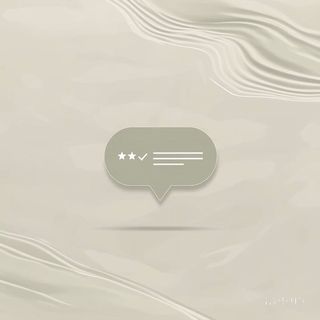 Close-up of a textured surface with ripples resembling sand or lotion. There is a gray speech bubble with white lines and stars inside.