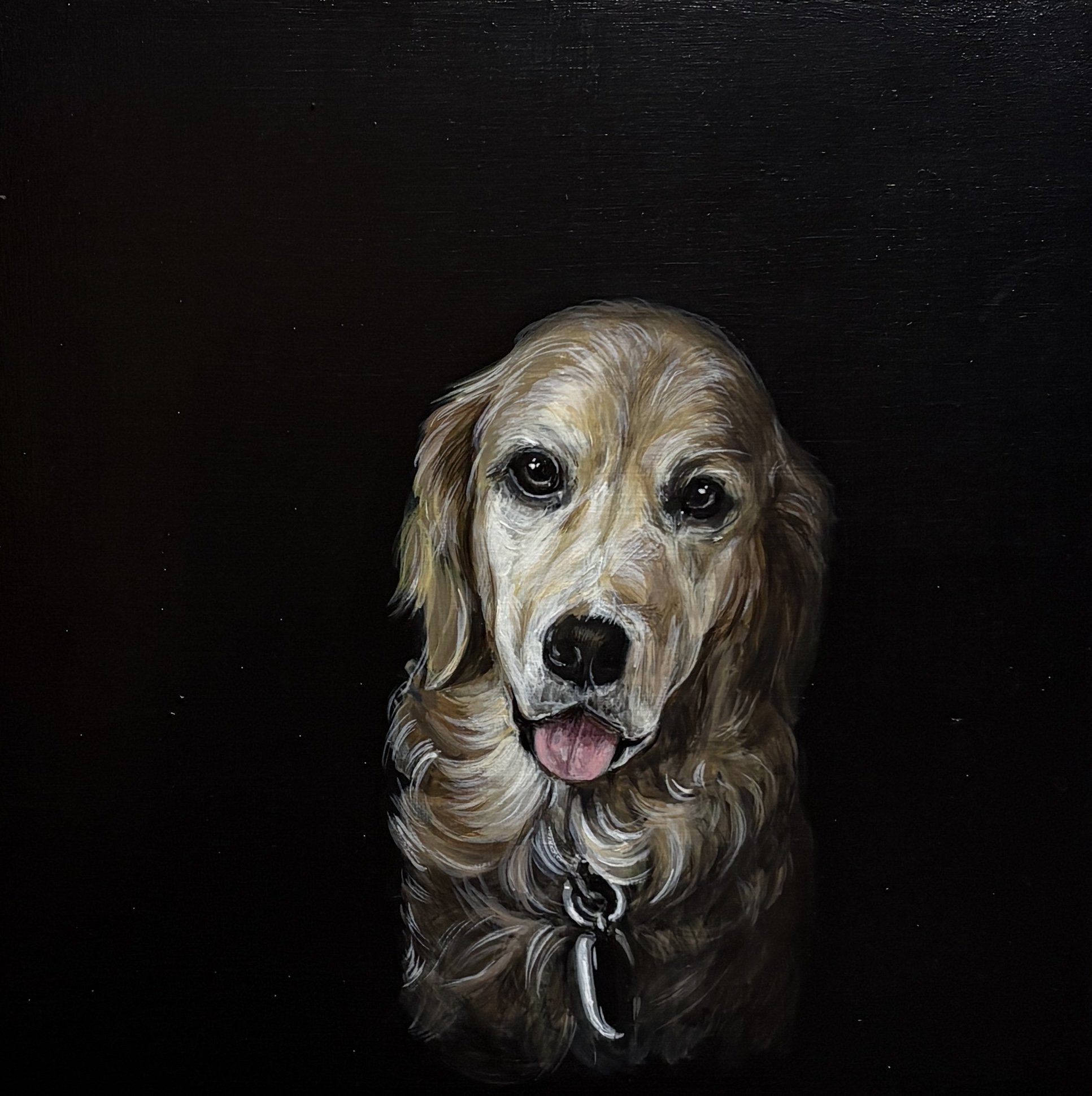 Ellie. 2025. Acrylic on Wood. 8"x8"