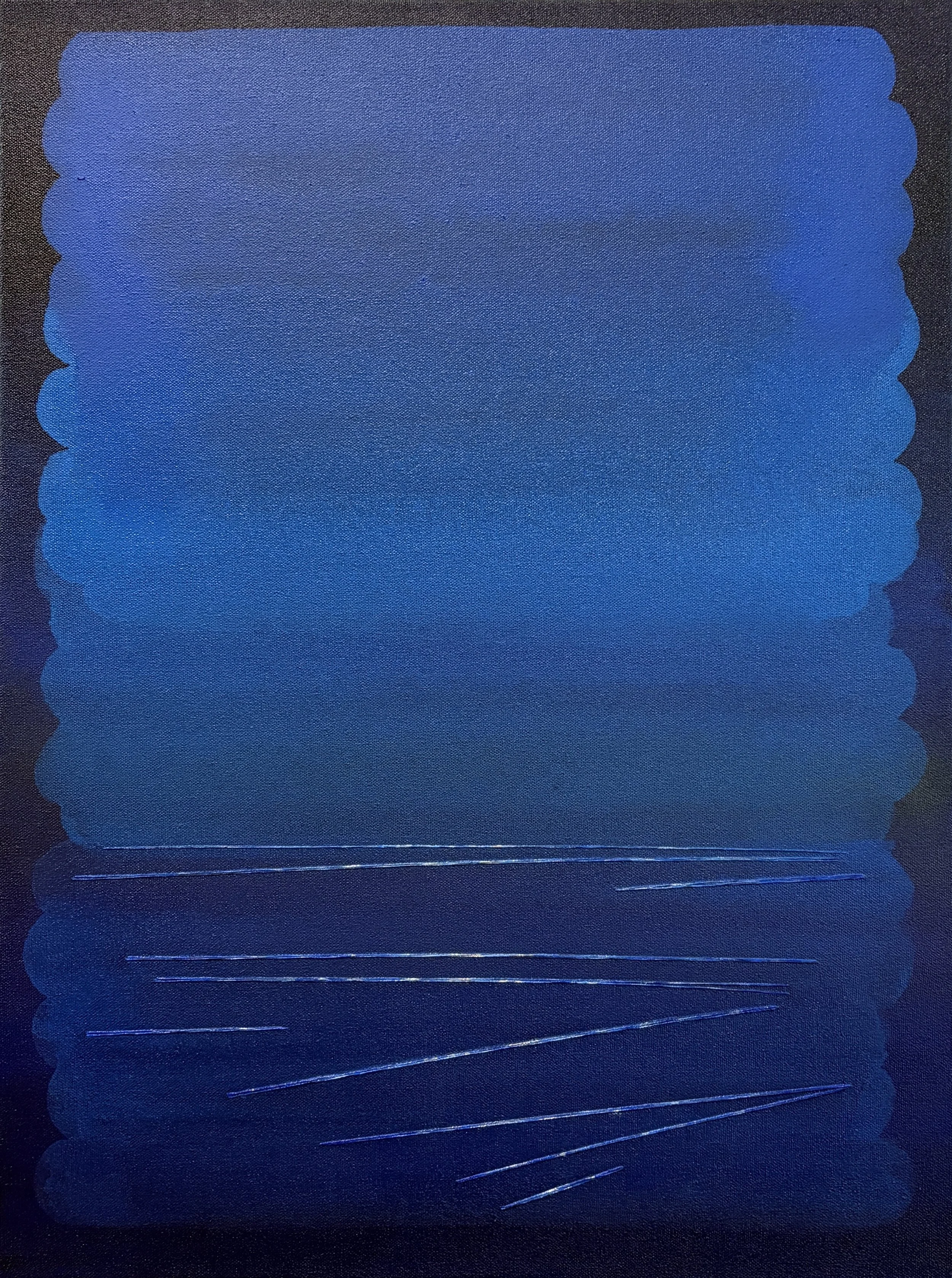 Moire Lumière. 2026. Acrylic on Canvas. 24"(H) x18"(W)