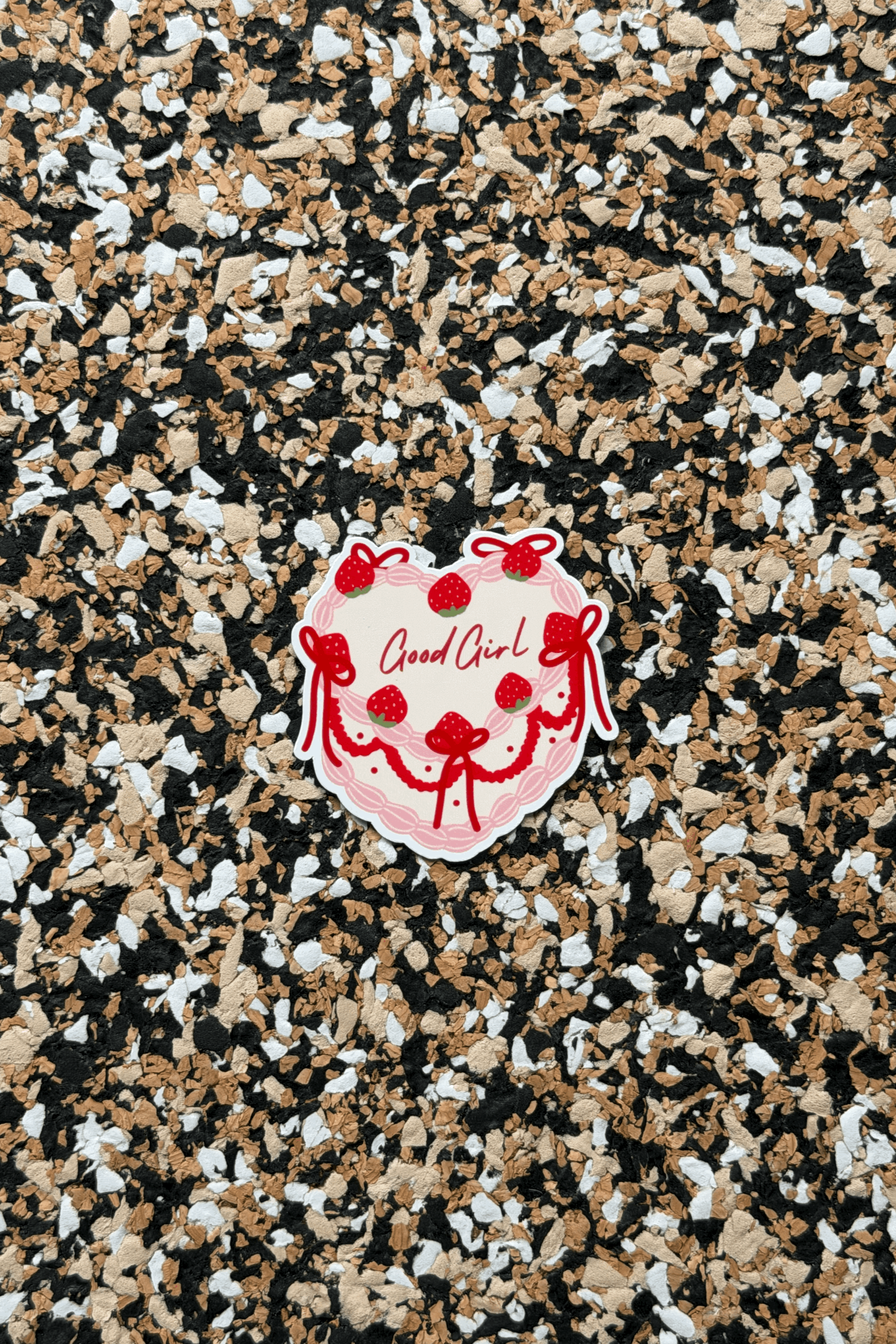 Good Girl Vintage Heart Cake Sticker