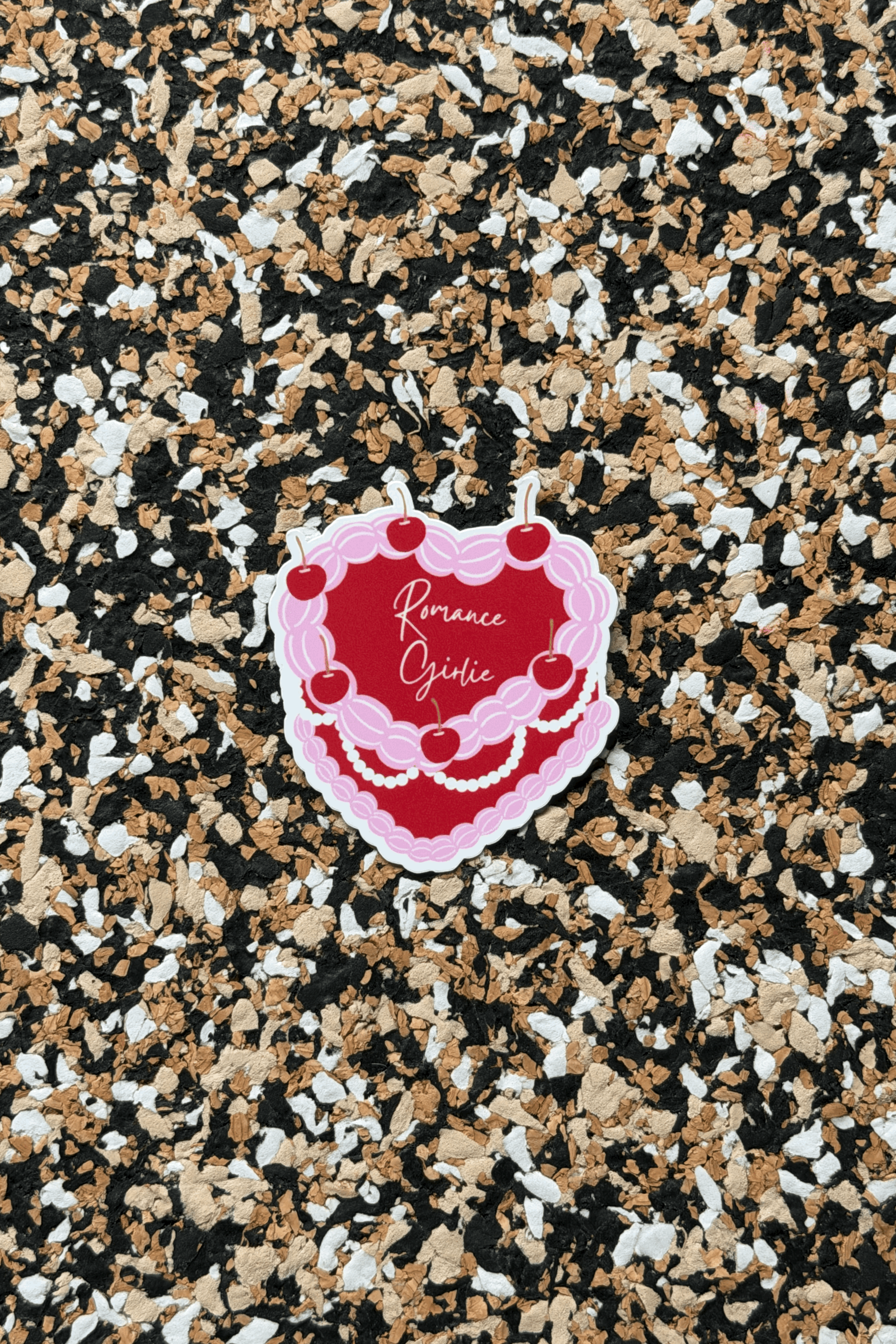 Romance Girlie Vintage Heart Cake Sticker