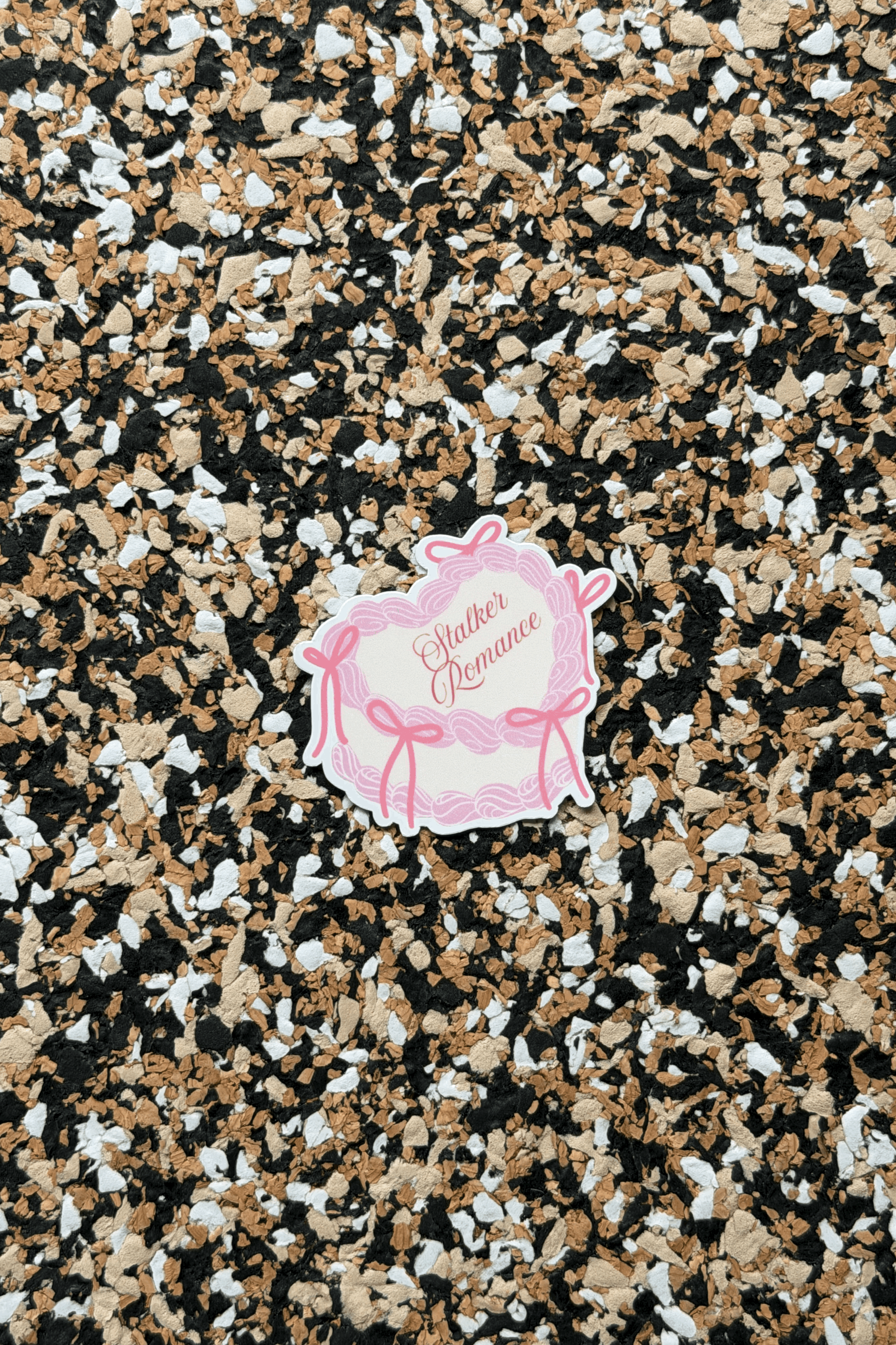 Stalker Romance Vintage Heart Cake Sticker