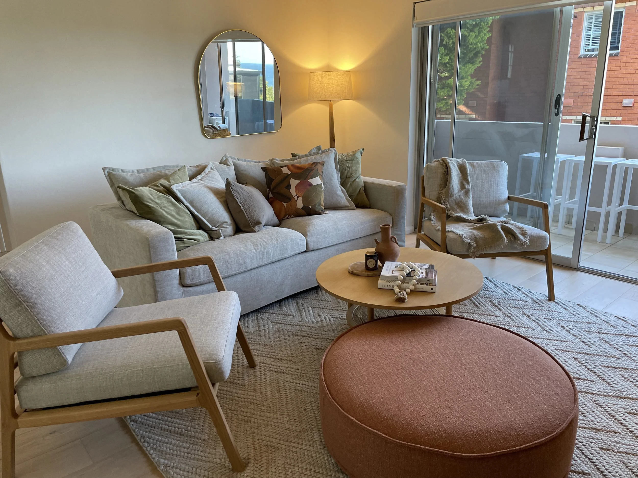 Comfortable family living room in beach holiday home