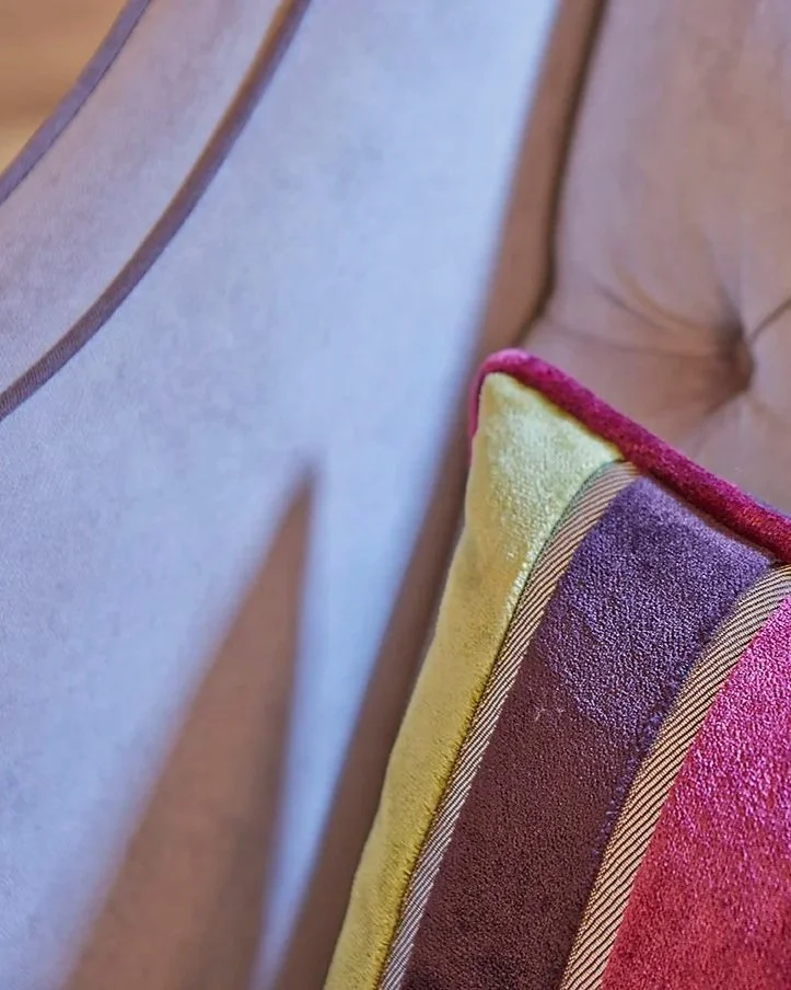 Close up of cushion on armchair 