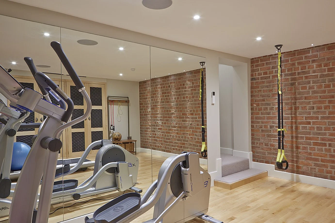 Home gym setup, in residential home