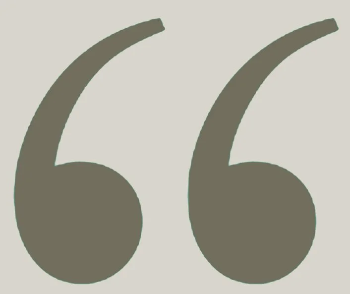 Large gray quotation marks on a light background.