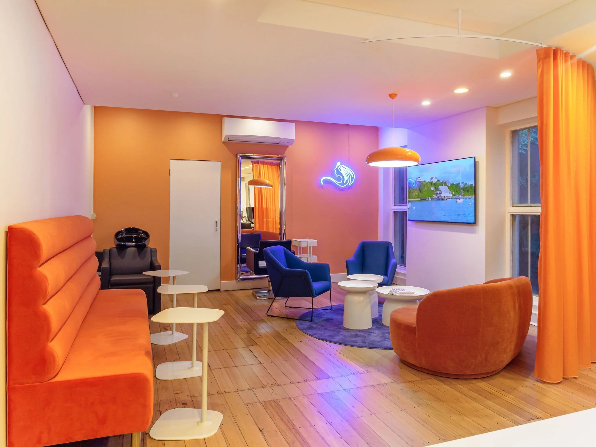 Sitting and meeting areas in branding agency.