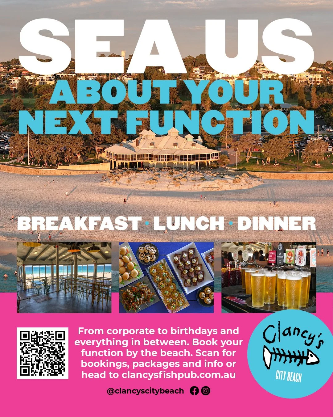 From corporate to birthdays and everything in between. Book your function by the beach.