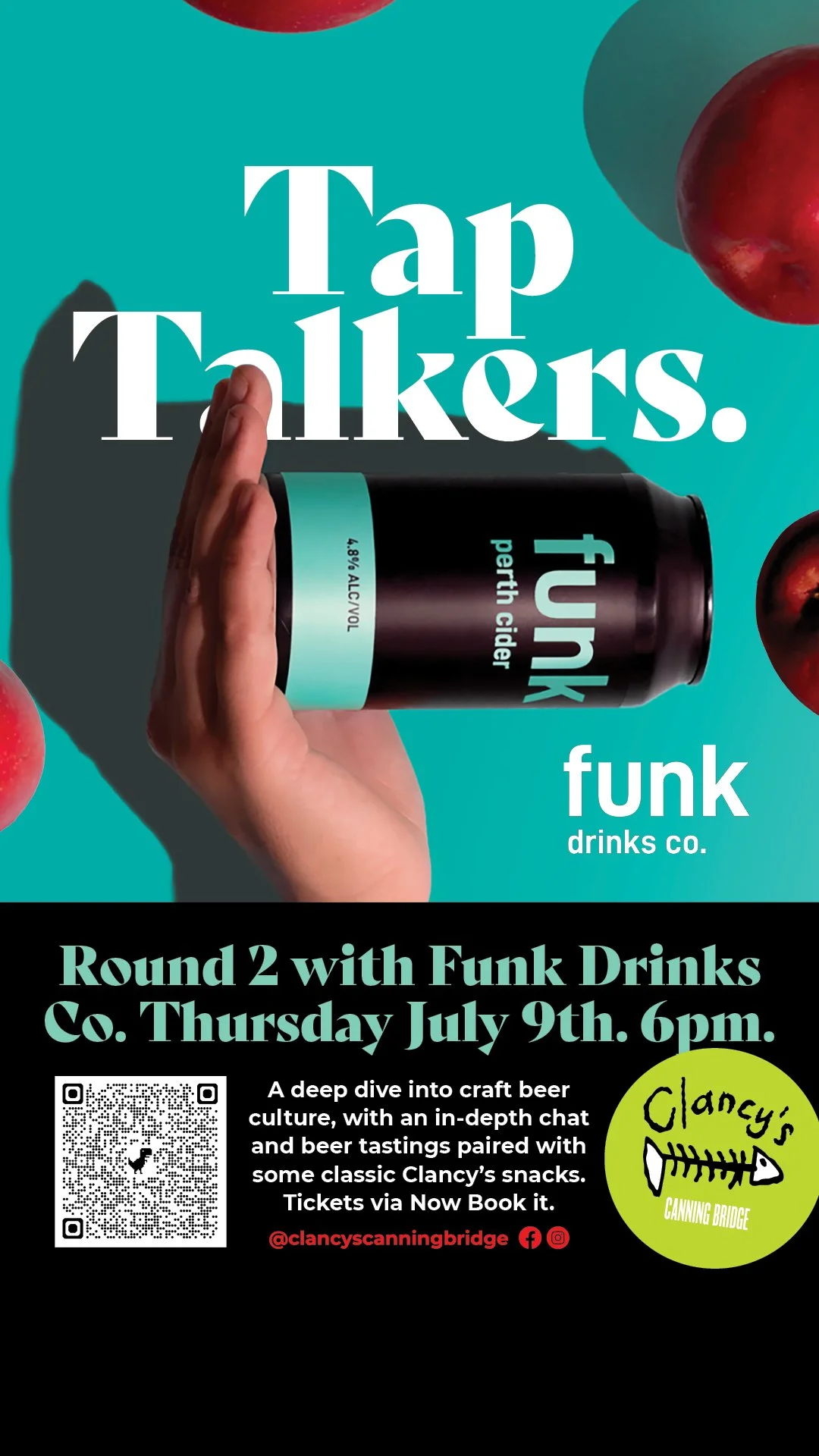 Next craft brewery and beer of the month event at clancys fish pub canning bridge in applecross with Funk Drinks co from the swan valley