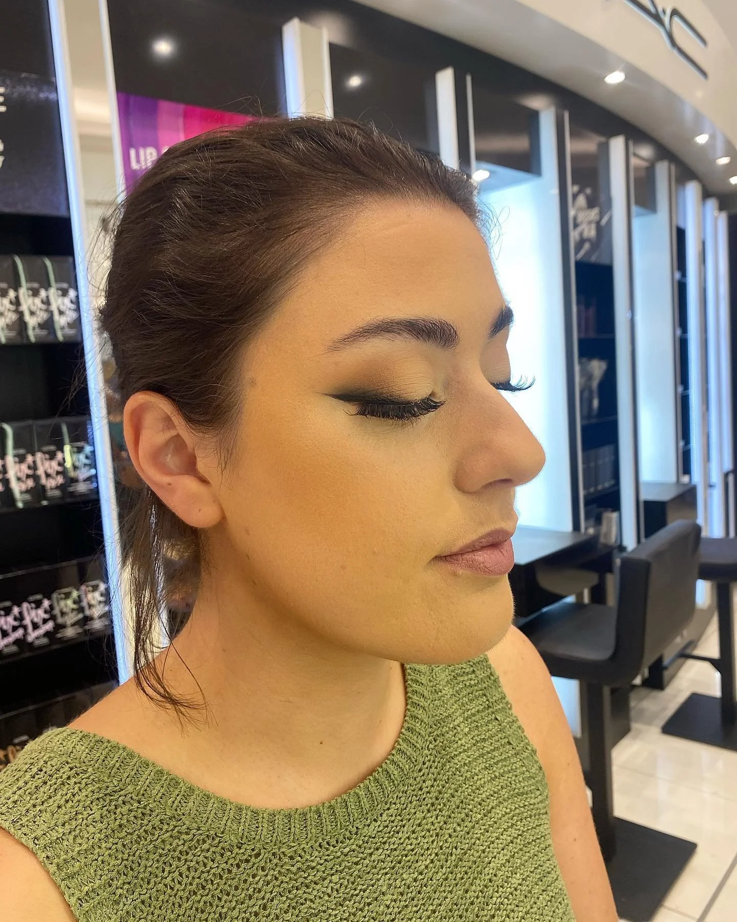 Thought I would share one of my beautiful clients from MAC 
We went for a classic smokey wing and matte eyes ✨🤍
using all @maccosmeticsanz products