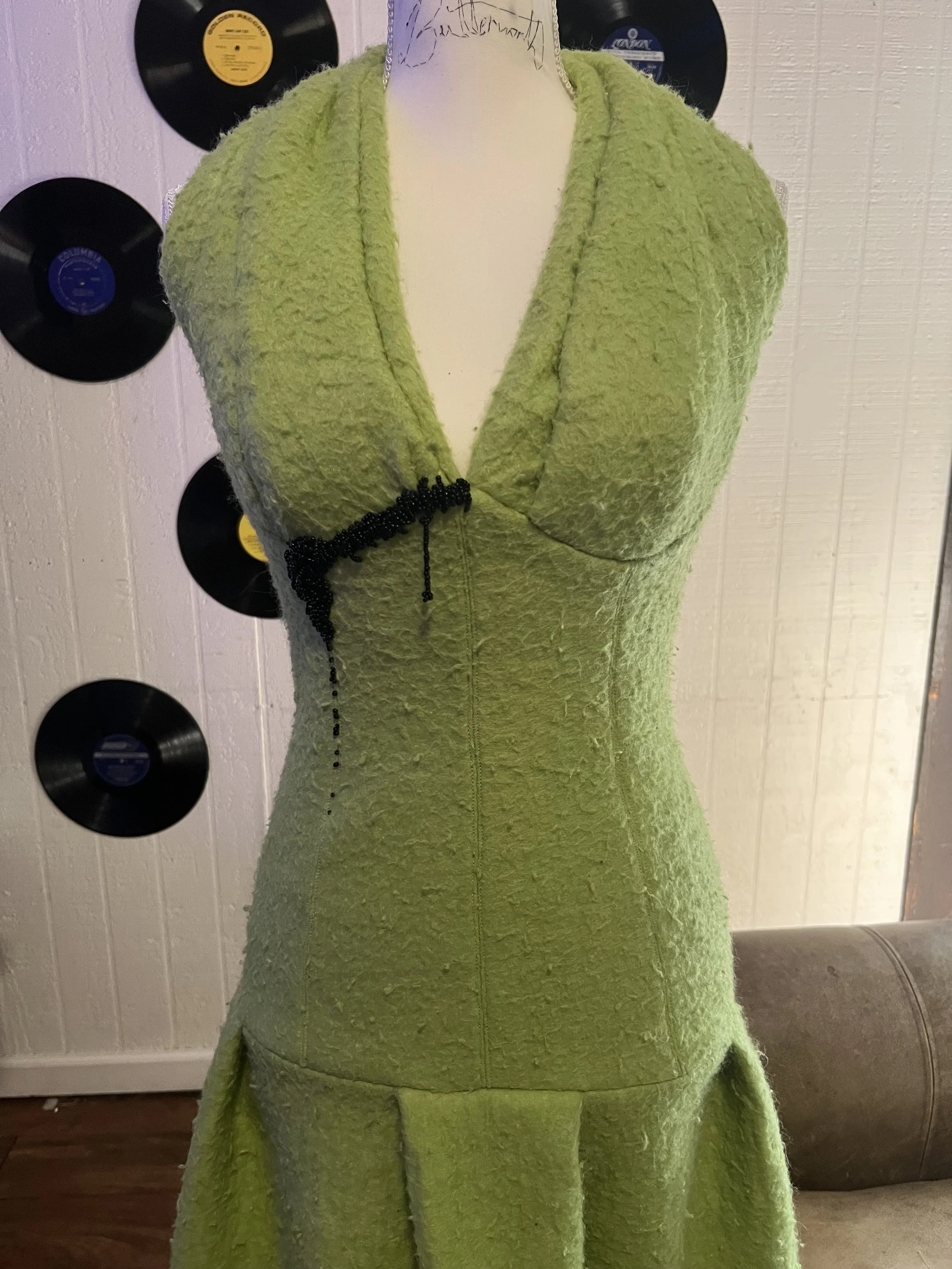 Gown: Created from Thrifted Felt Quilting Batting, Patterned by Me