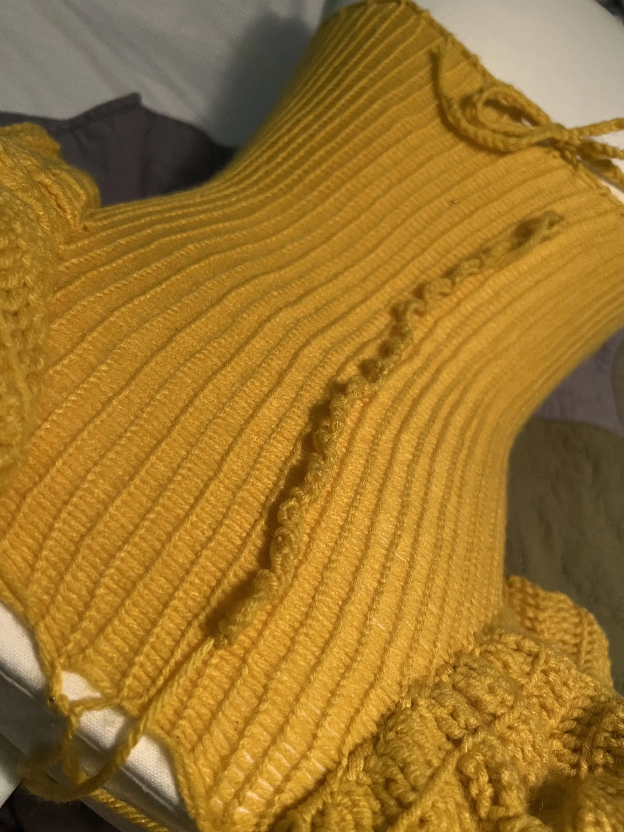 Mini Dress: Made in Combination with a Home Knitting Machine and Hand-Crocheted Additions