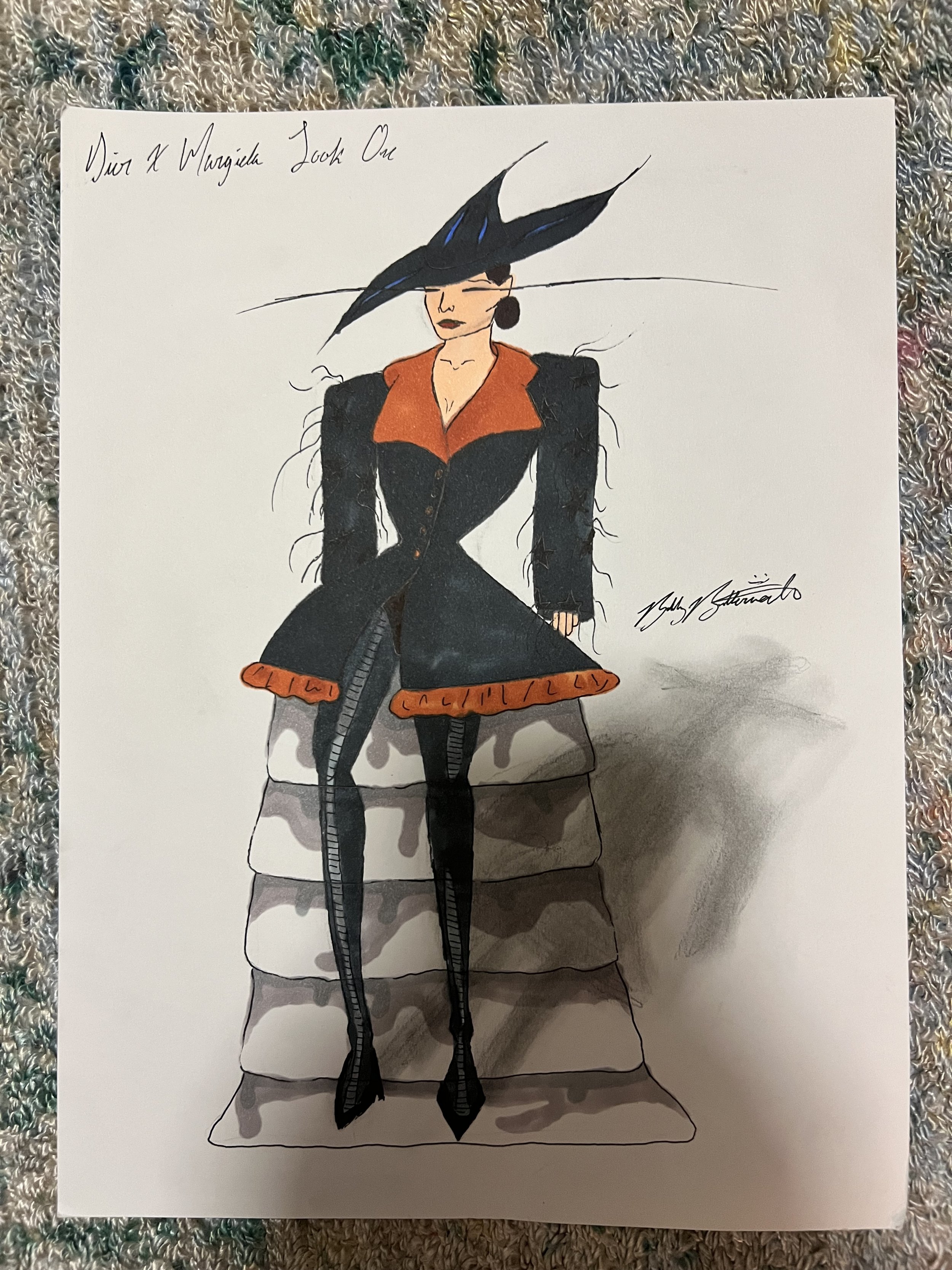 Dior X Margiela Sketch for Design Concepts of Dress Class
