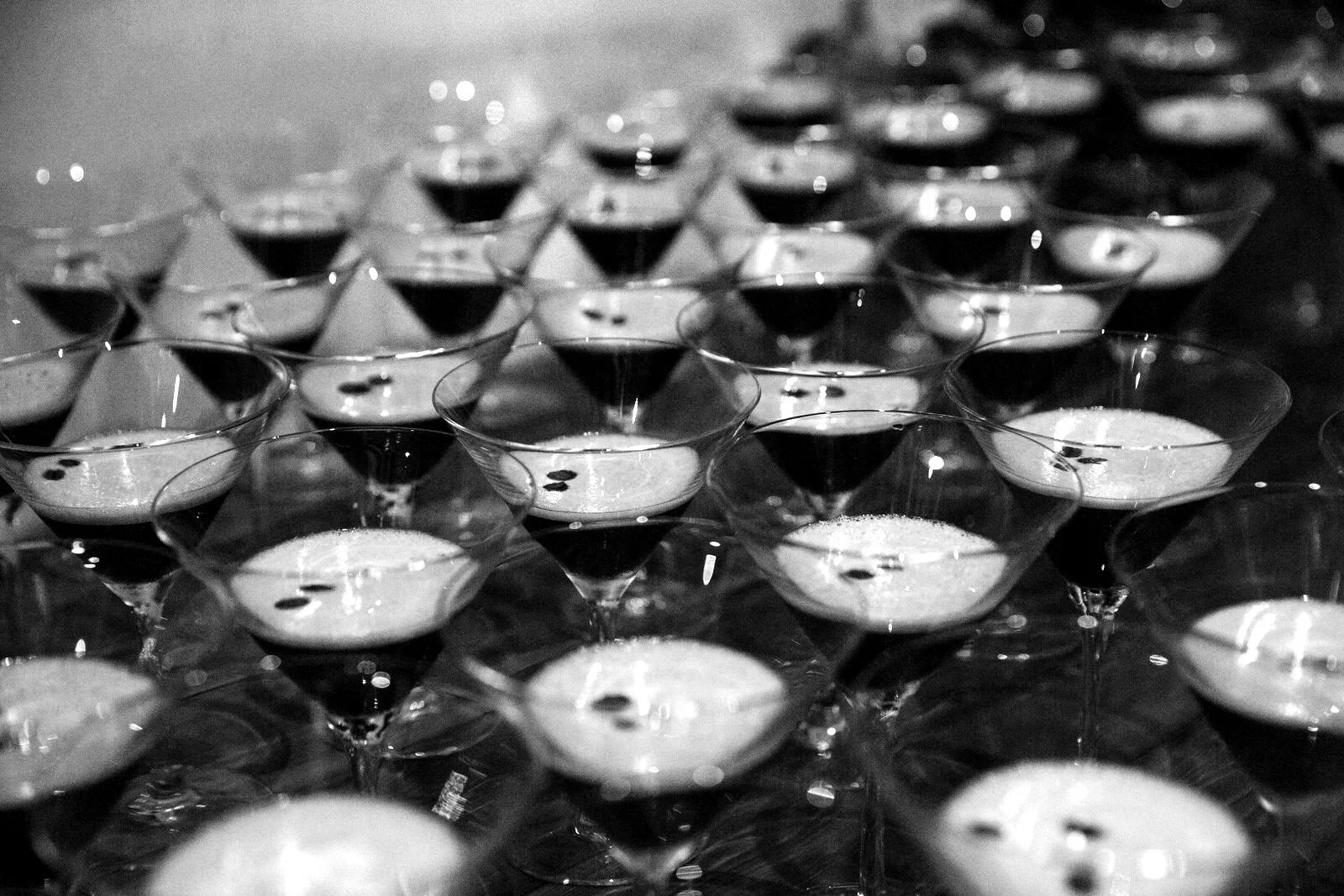 Espresso martinis ready for service